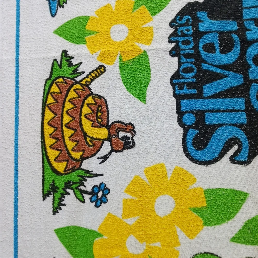 Vintage Silver Springs Florida Cartoon Beach Towel